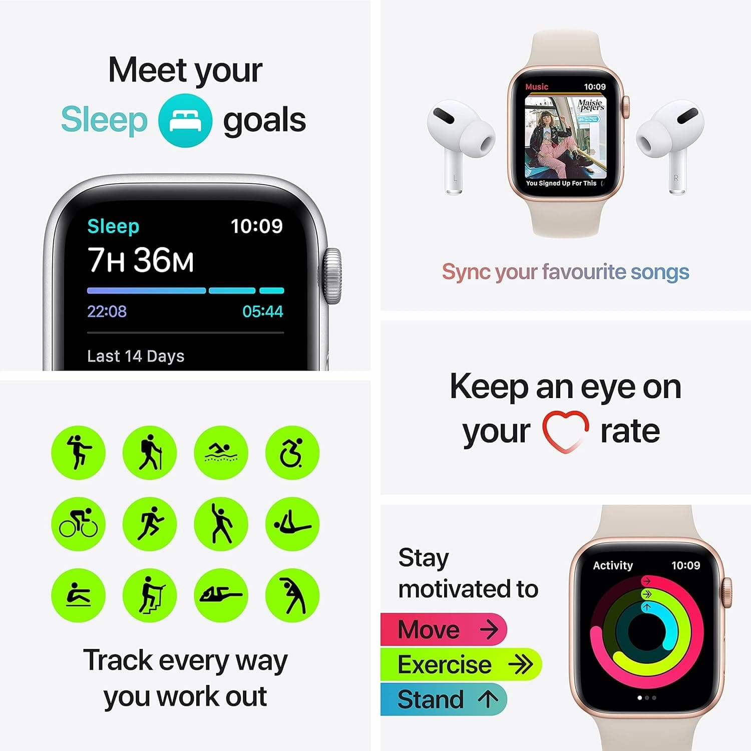 Apple Watch SE (1st generation) (GPS, 40mm) Smart watch - Gold Aluminium Case