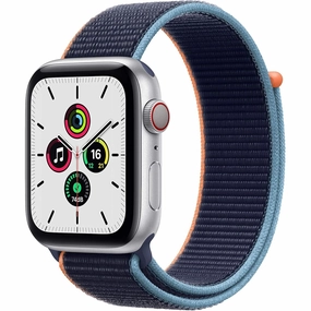 Apple Watch SE (2020, GPS   Cellular, 44mm)  Silver Aluminium Case with Deep Navy Sport Loop nintendo switch oled, nintendo switch deals, joy-con accessories