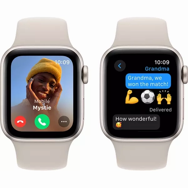 APPLE Watch SE (2023) - 40 mm Starlight Aluminium Case with Starlight Sports Band, S/M