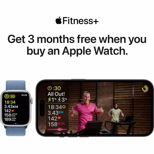 APPLE Watch SE (2023) - 44 mm Midnight Aluminium Case with Midnight Sport Band, M/L