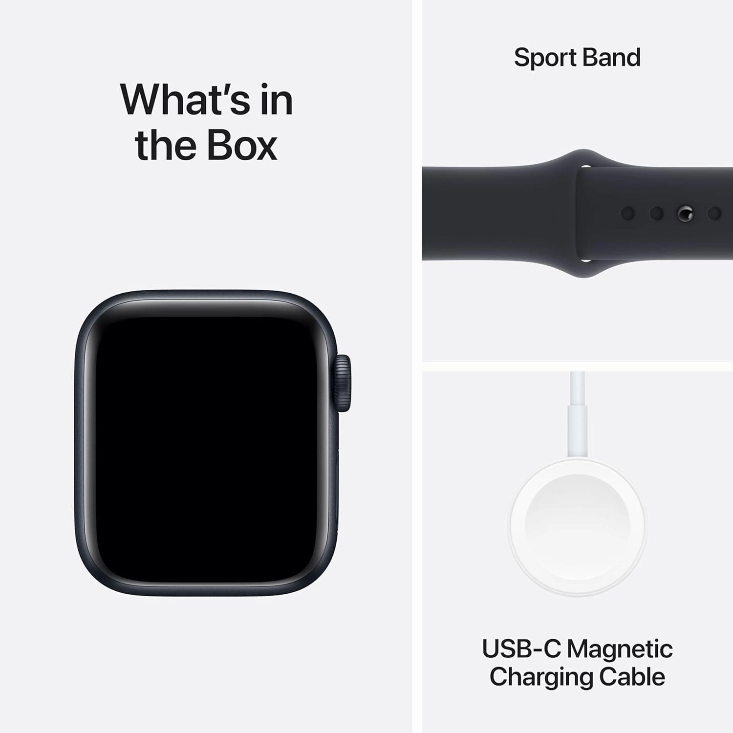 Apple Watch SE 2nd Gen, 2023, GPS, 40mm Smartwatch - Midnight Aluminium Case with Midnight Sport Band (M/L)