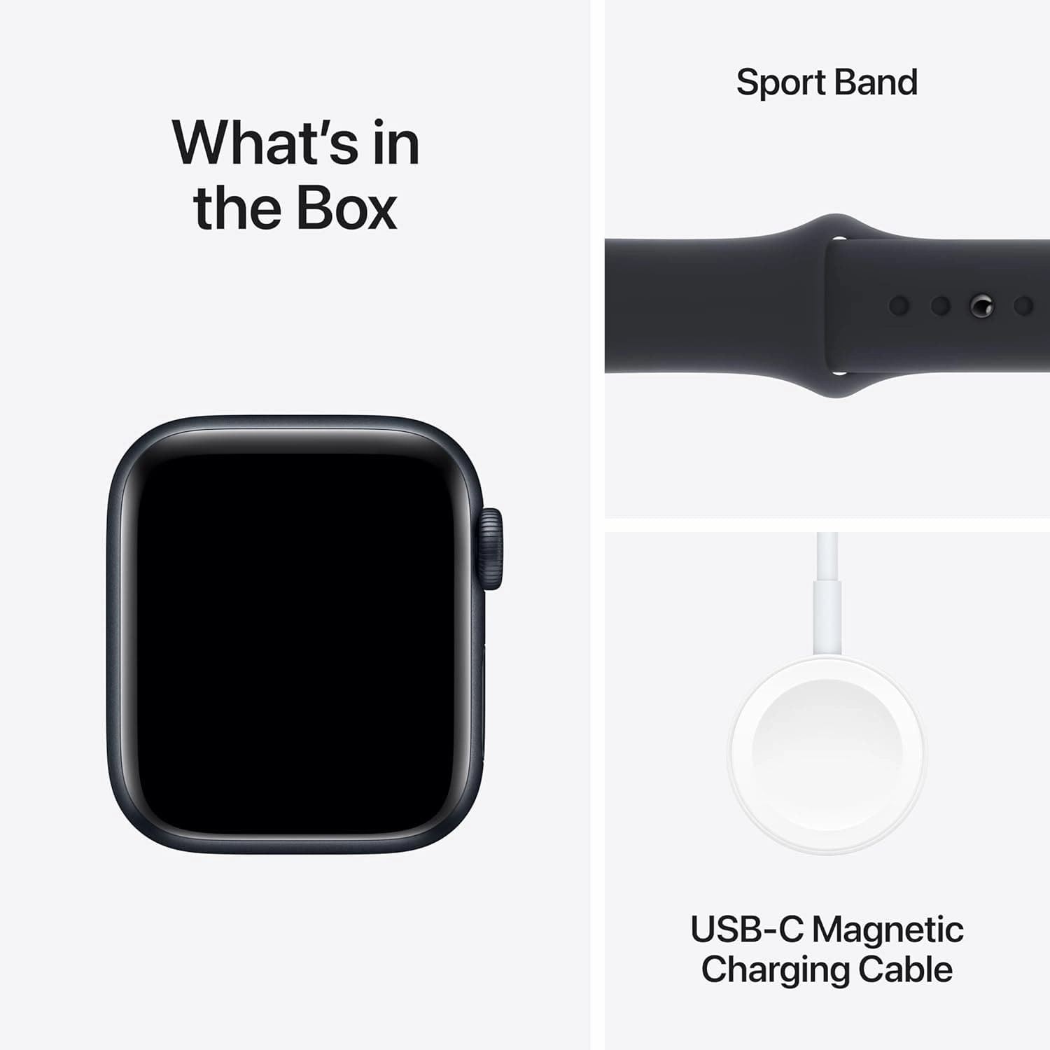 Apple Watch SE 2nd Gen, 2023, GPS, 40mm Smartwatch - Midnight Aluminium Case with Midnight Sport Band (M/L)