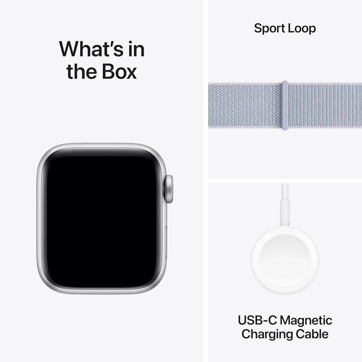 Apple Watch SE (2nd Gen) GPS 40mm Smartwatch with Silver Aluminium Case with Blue Cloud Sport Loop - One Size. Fitness and Sleep Trackers, Crash Detection, Heart Rate Monitor, Carbon Neutral