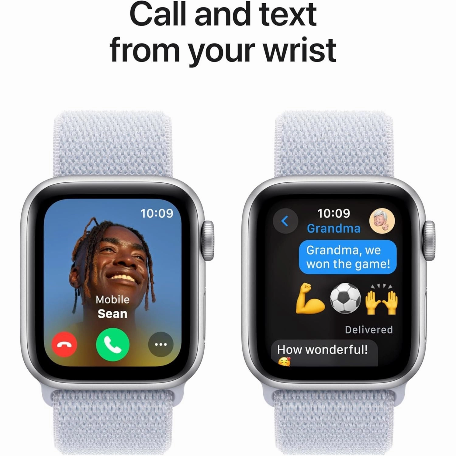 Apple Watch SE (2nd Gen) GPS 40mm Smartwatch with Silver Aluminium Case with Blue Cloud Sport Loop - One Size. Fitness and Sleep Trackers, Crash Detection, Heart Rate Monitor, Carbon Neutral