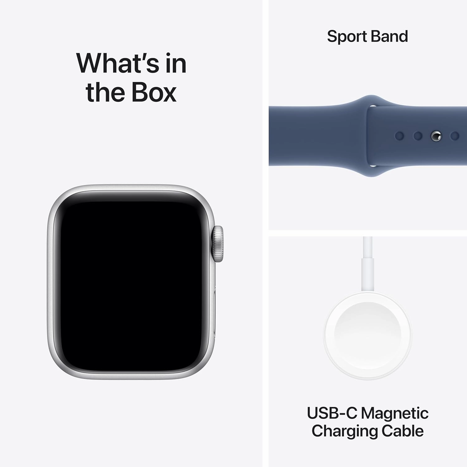 Apple Watch SE (2nd Gen) GPS 40mm Smartwatch with Silver Aluminium Case with Denim Sport Band - M/L. Fitness and Sleep Trackers, Crash Detection, Heart Rate Monitor, Retina Display