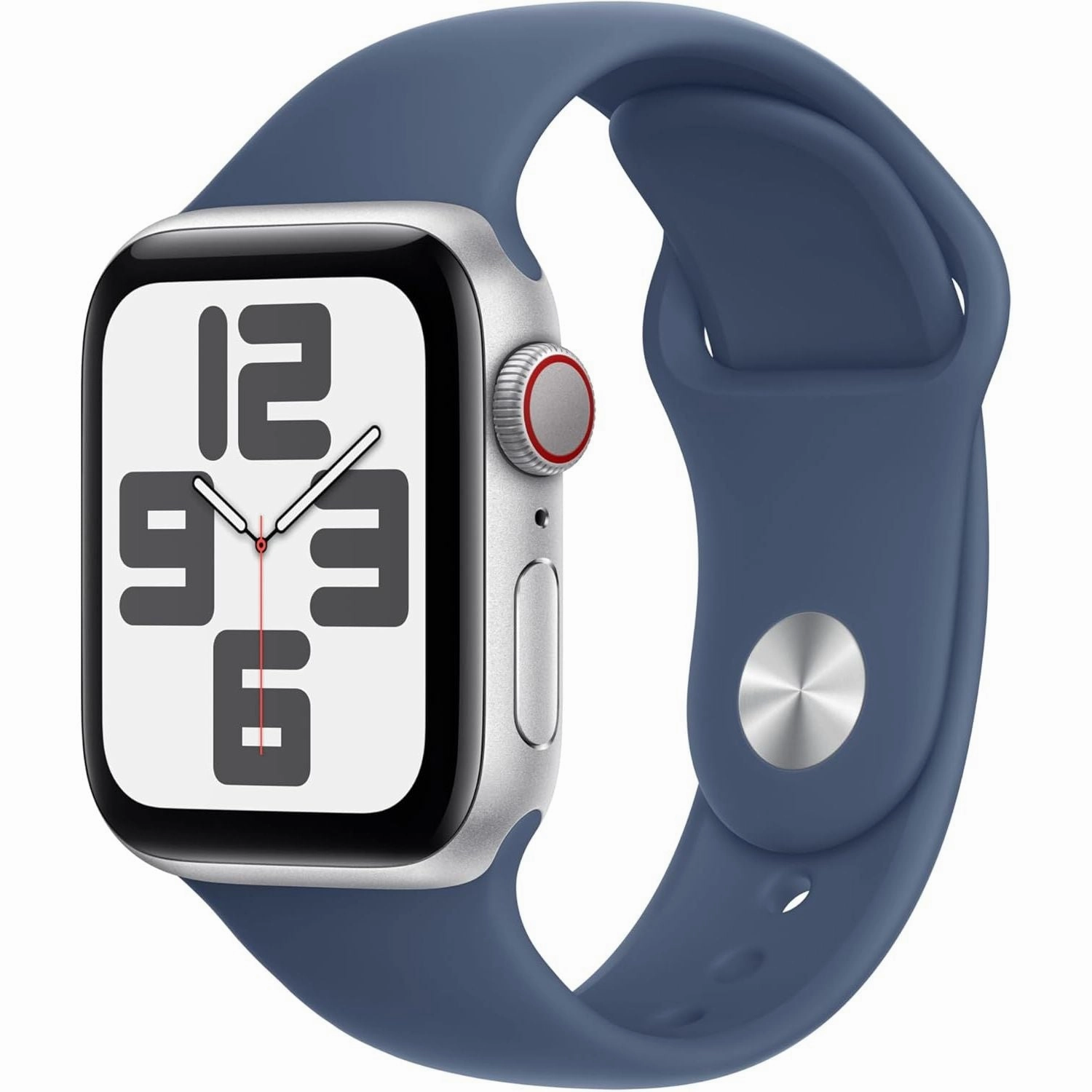 Apple Watch SE (2nd Gen) GPS 40mm Smartwatch with Silver Aluminium Case with Denim Sport Band - M/L. Fitness and Sleep Trackers, Crash Detection, Heart Rate Monitor, Retina Display