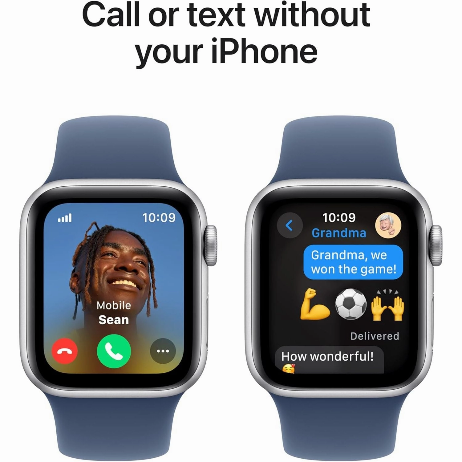 Apple Watch SE (2nd Gen) GPS 40mm Smartwatch with Silver Aluminium Case with Denim Sport Band - M/L. Fitness and Sleep Trackers, Crash Detection, Heart Rate Monitor, Retina Display