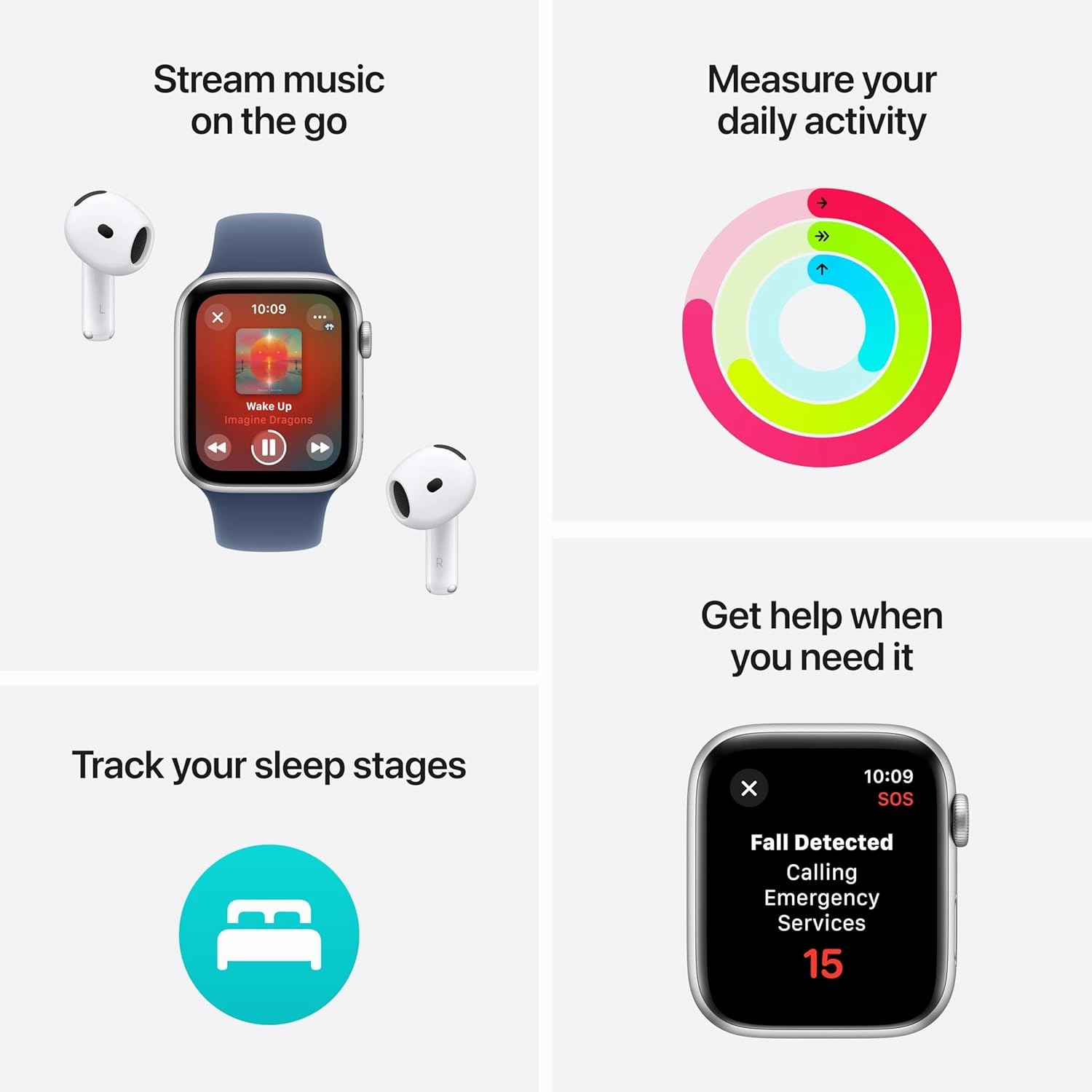 Apple Watch SE 2nd Gen (GPS) 40mm Smartwatch with Starlight Aluminium Case With White Strap