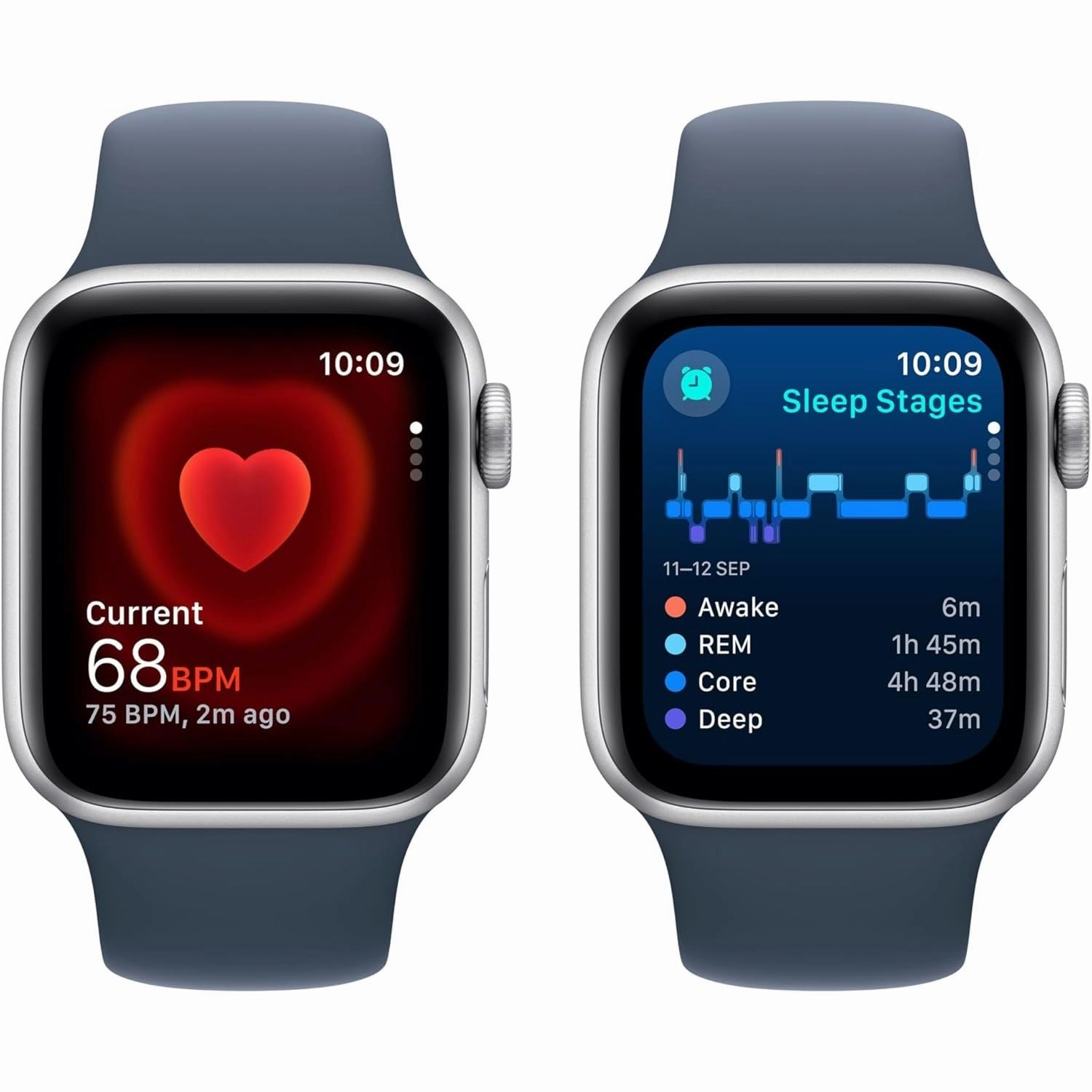 Apple Watch SE GPS 40mm Silver Aluminium Case with Midnight Sport Band