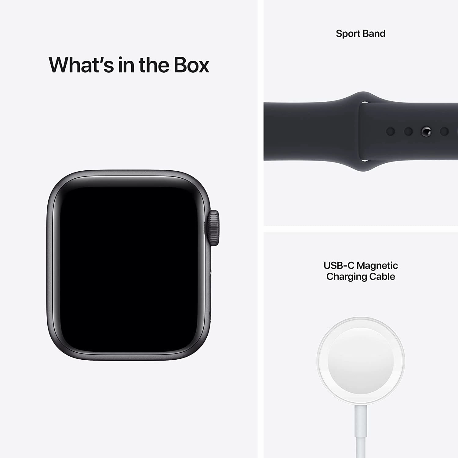 Apple Watch SE GPS, 40mm Space Grey Aluminium Case with Midnight Sport Band - Regular