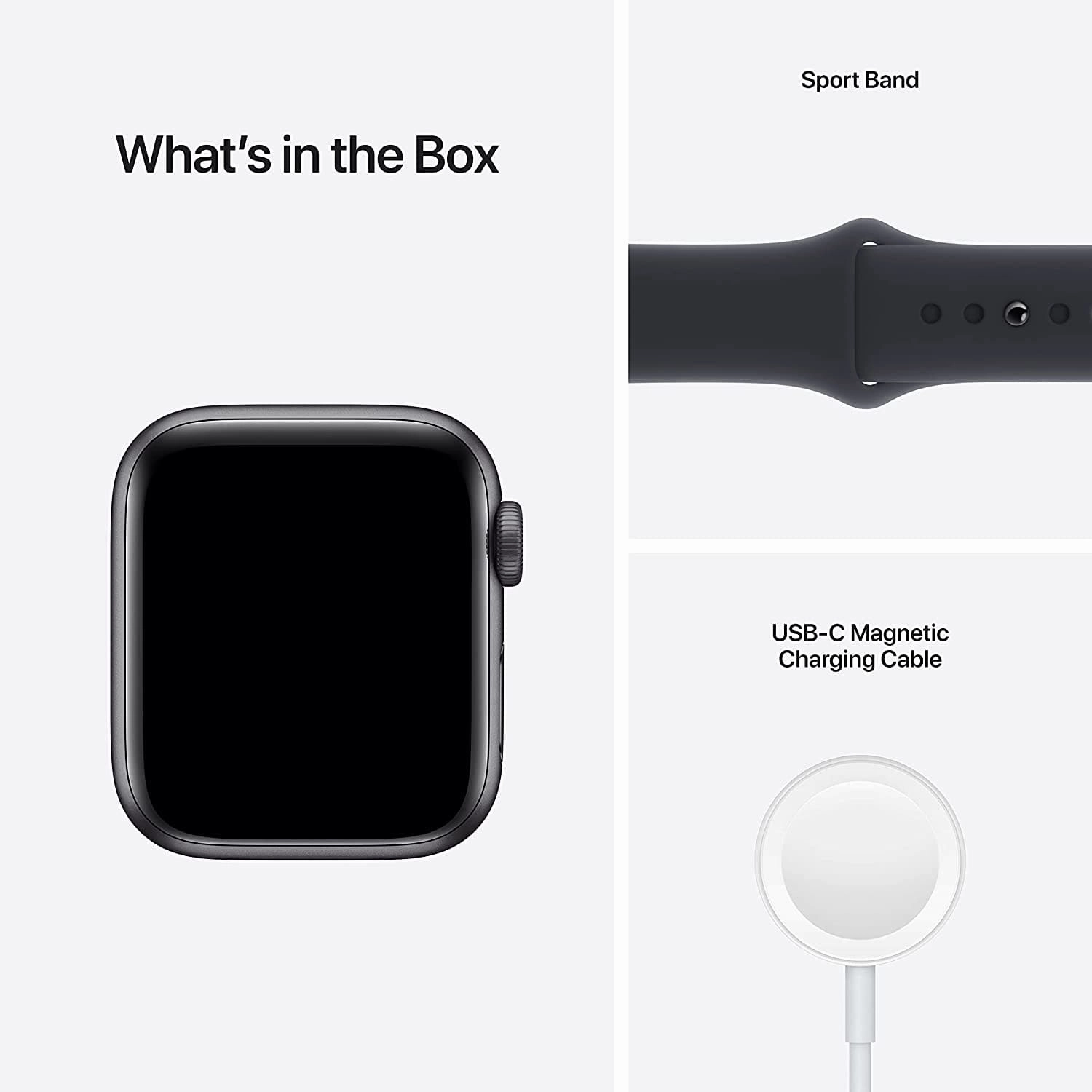 Apple Watch SE GPS, 40mm Space Grey Aluminium Case with Midnight Sport Band - Regular