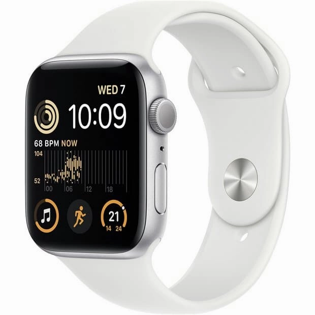 Apple Watch SE GPS 44mm Alu Case/White Sport Band 2022