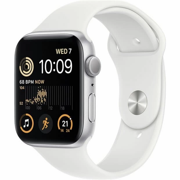 Apple Watch SE GPS 44mm Alu Case/White Sport Band 2022