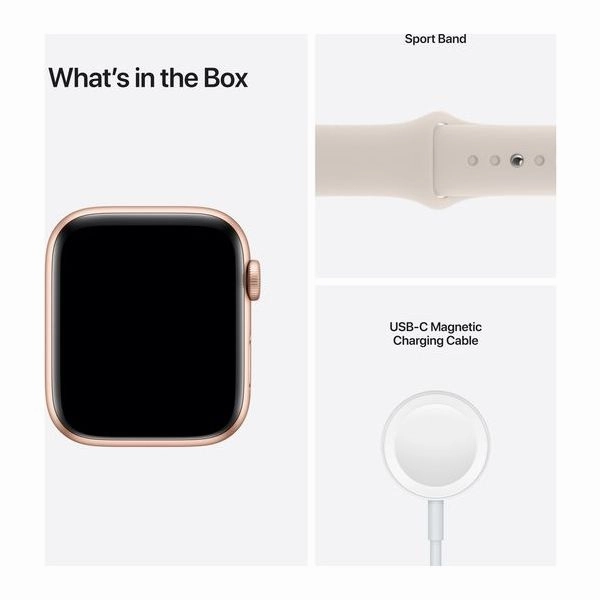 Apple Watch SE (GPS) 44mm Gold Aluminium with Starlight Sports Band