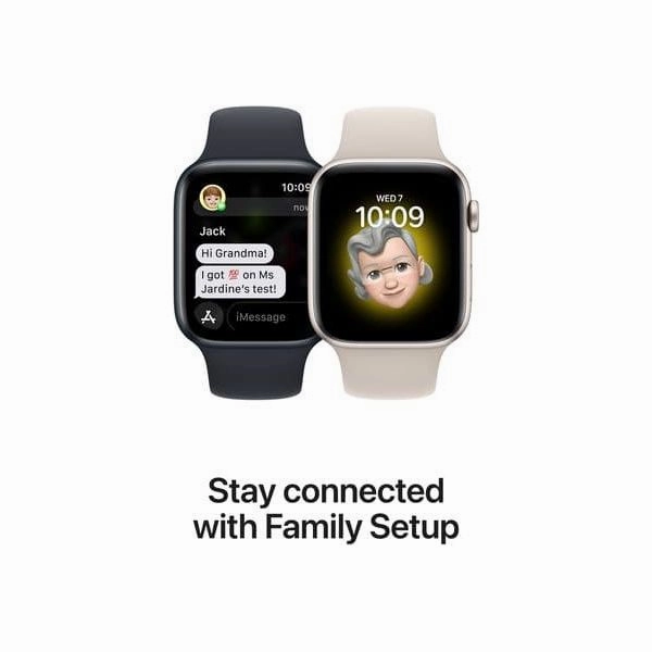Apple Watch SE (GPS   Cellular, 2022), 40mm Midnight Aluminium Case with Midnight Sport Band - MNPL3B/A