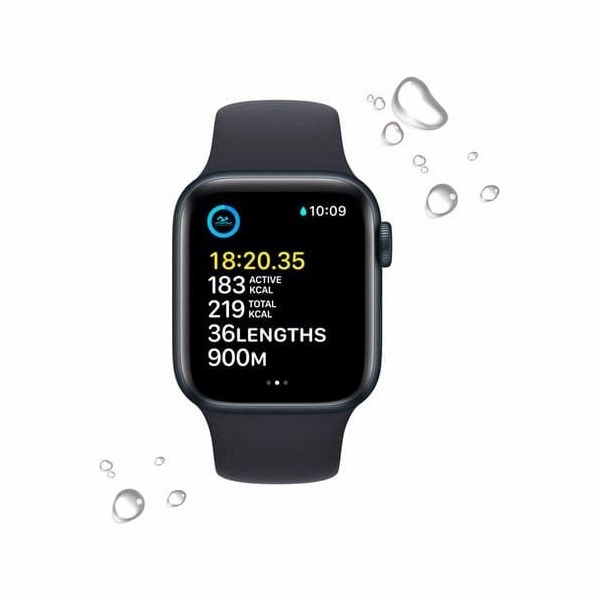 Apple Watch SE (GPS   Cellular, 2022), 40mm Midnight Aluminium Case with Midnight Sport Band - MNPL3B/A