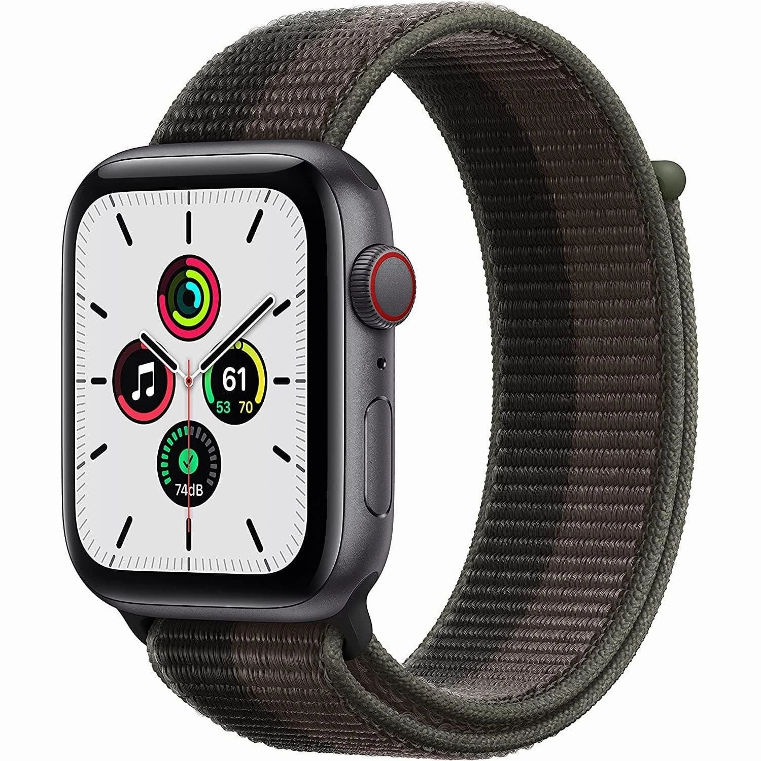 Apple Watch SE GPS   Cellular - Space Grey Aluminium with Tornado & Grey Sports Loop, 44 mm - Unlocked
