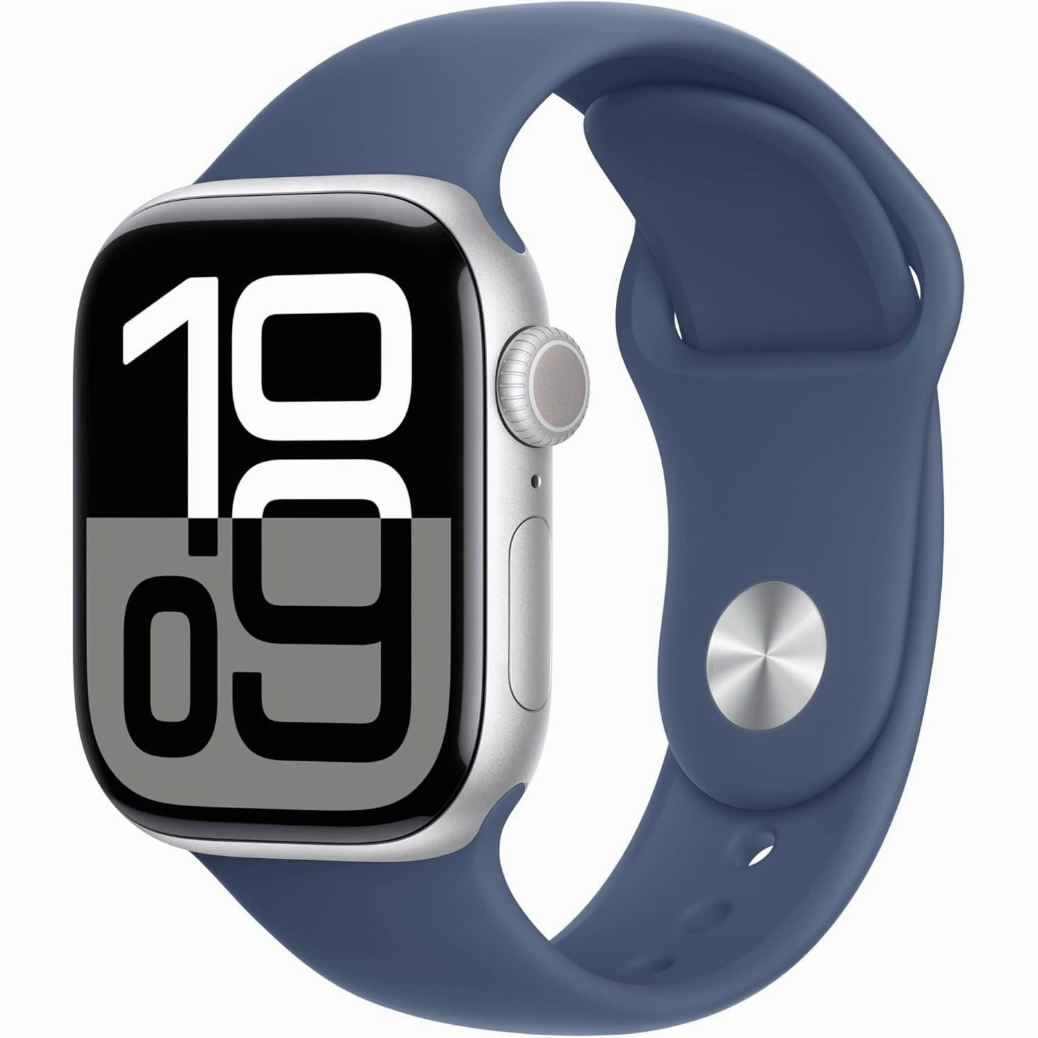 Apple Watch Series 10 GPS 42 mm Smartwatch with Silver Aluminium Case with Denim Sport Band - S/M. Fitness Tracker, ECG App, Always-On Retina Display, Water Resistant nintendo switch oled, nintendo switch deals, joy-con accessories