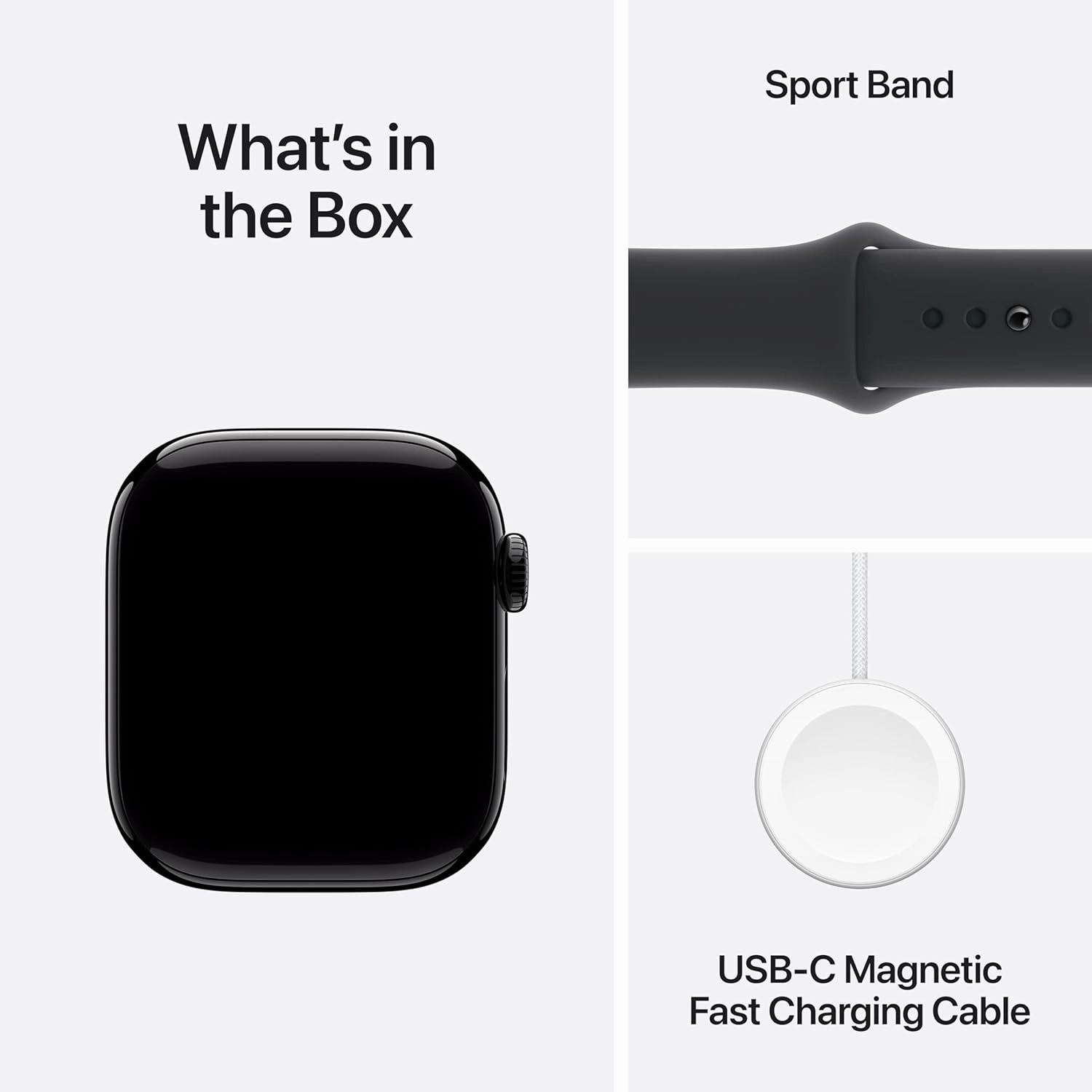 Apple Watch Series 10 GPS 42mm - Jet Black Aluminium Case, Black Sport Band, Fitness Tracker, ECG, Always-On Retina Display, Water Resistant