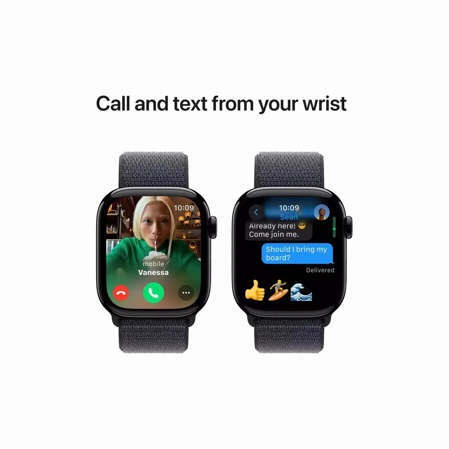 Apple Watch Series 10 GPS 42mm  Jet Black Aluminium, Ink Sport Loop, Fitness Tracker, ECG, Always-On Display