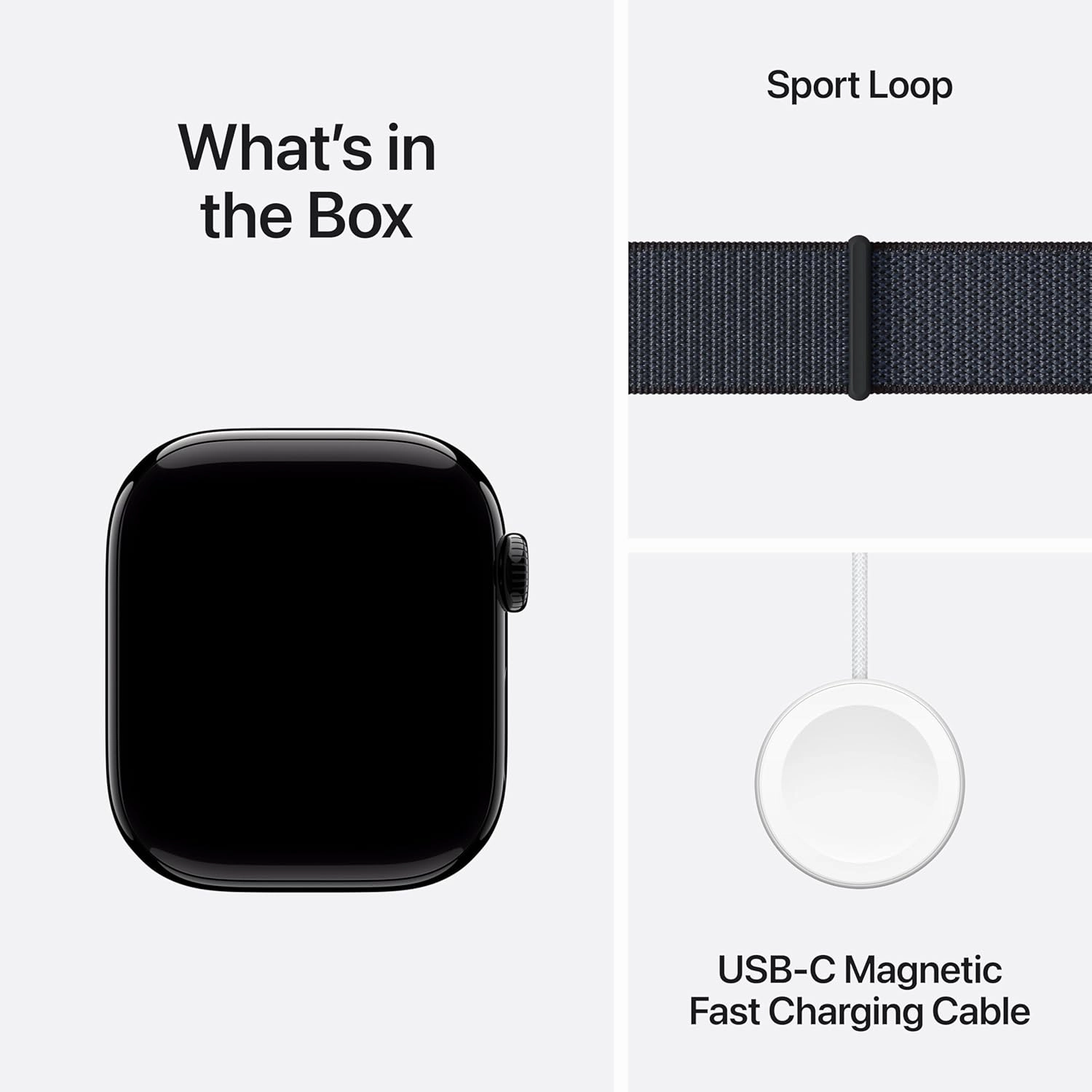 Apple Watch Series 10 GPS 42mm Smartwatch - Jet Black Aluminium Case, Ink Sport Loop, Fitness Tracker, Always-On Retina Display, Carbon Neutral