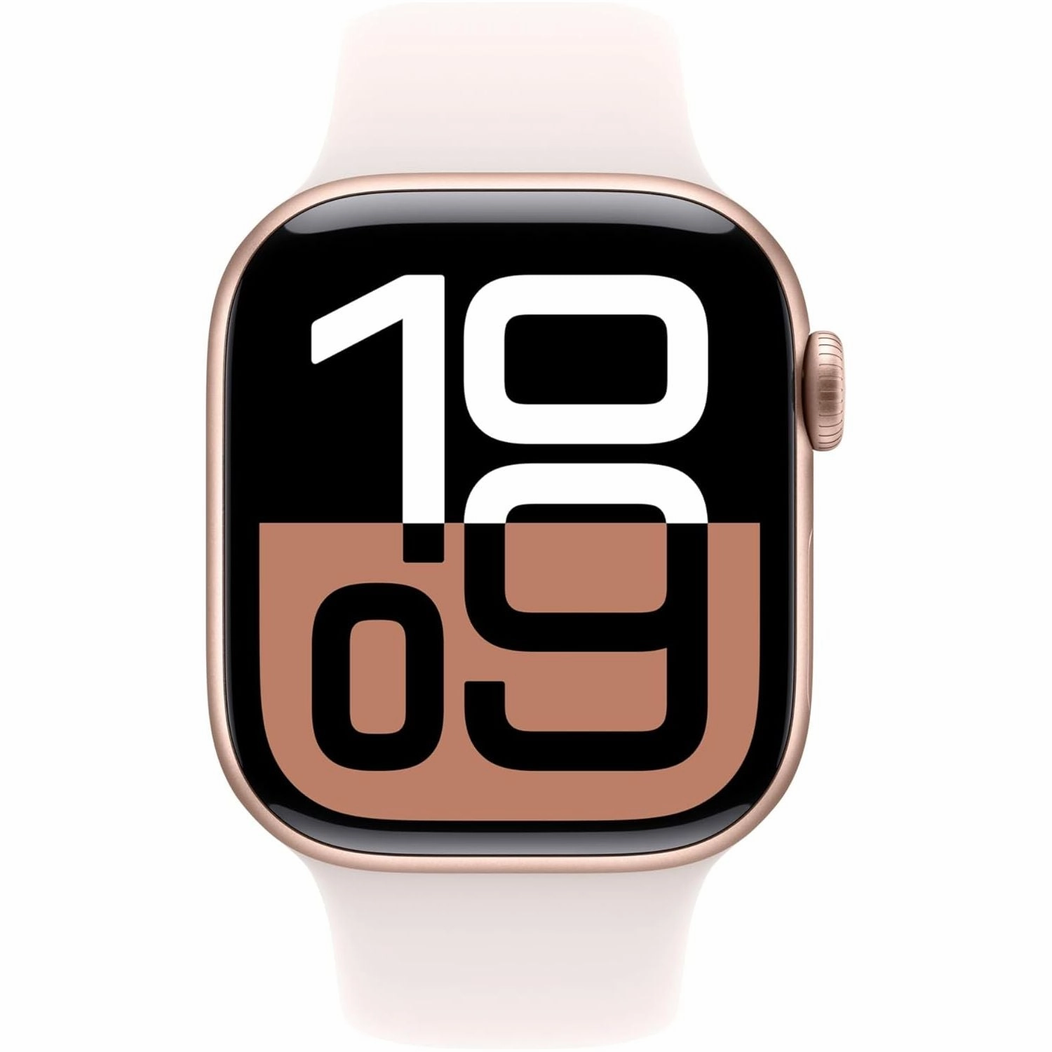 Apple Watch Series 10  GPS, 42mm Smartwatch, Rose Gold Aluminium Case, Light Blush Sport Band (S/M), Water Resistant, Always-On Retina Display