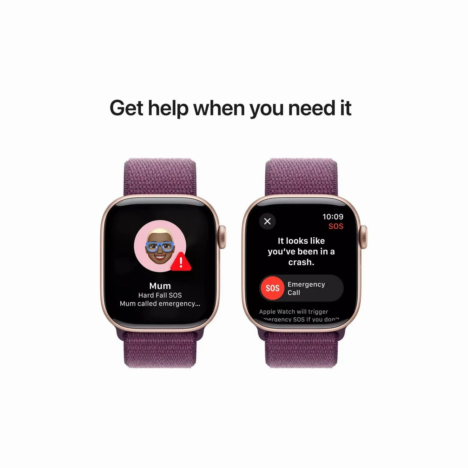 Apple Watch Series 10  GPS, 42mm Smartwatch, Rose Gold Aluminium Case, Plum Sport Loop, Always-On Retina Display, Carbon Neutral