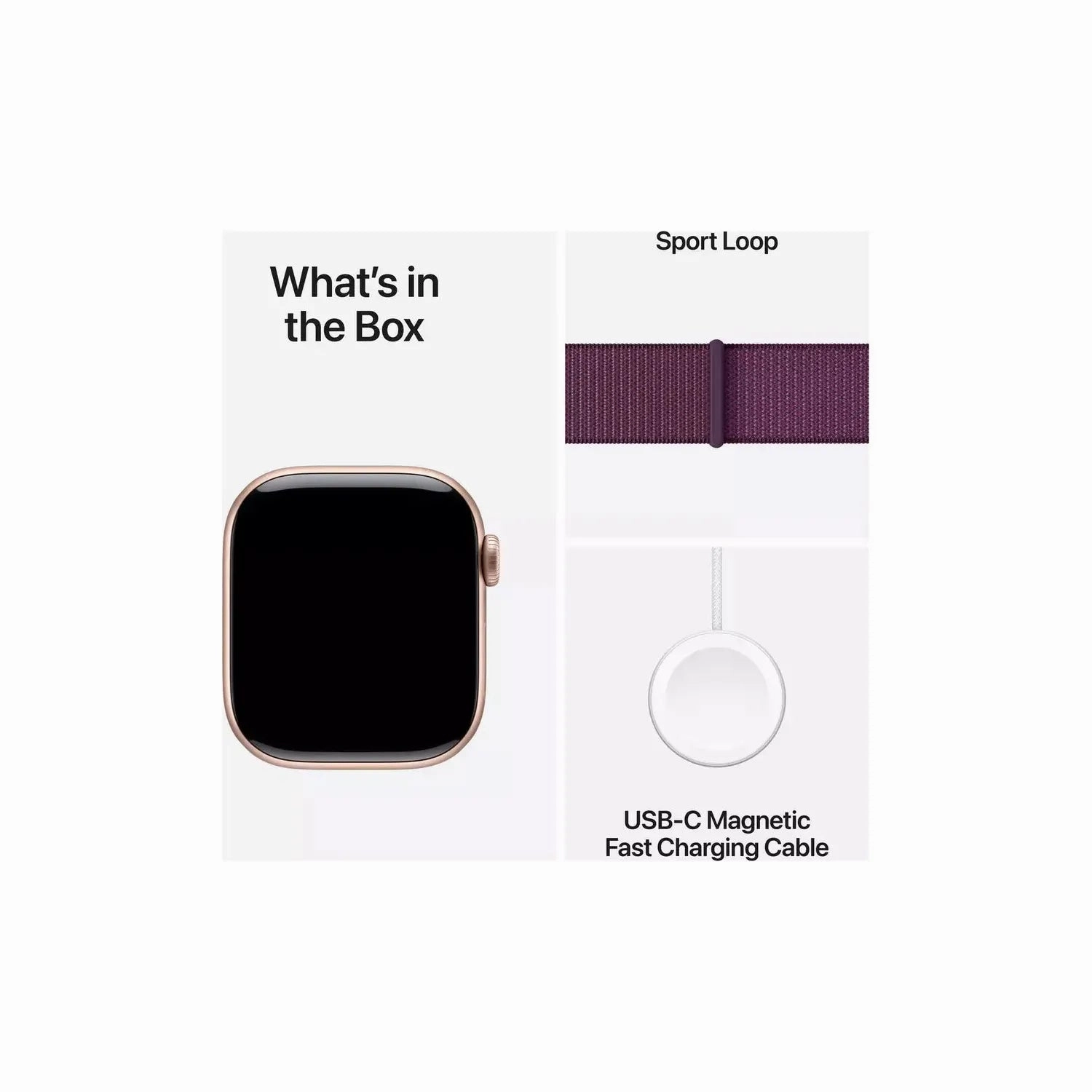 Apple Watch Series 10  GPS, 42mm Smartwatch, Rose Gold Aluminium Case, Plum Sport Loop, Always-On Retina Display, Carbon Neutral