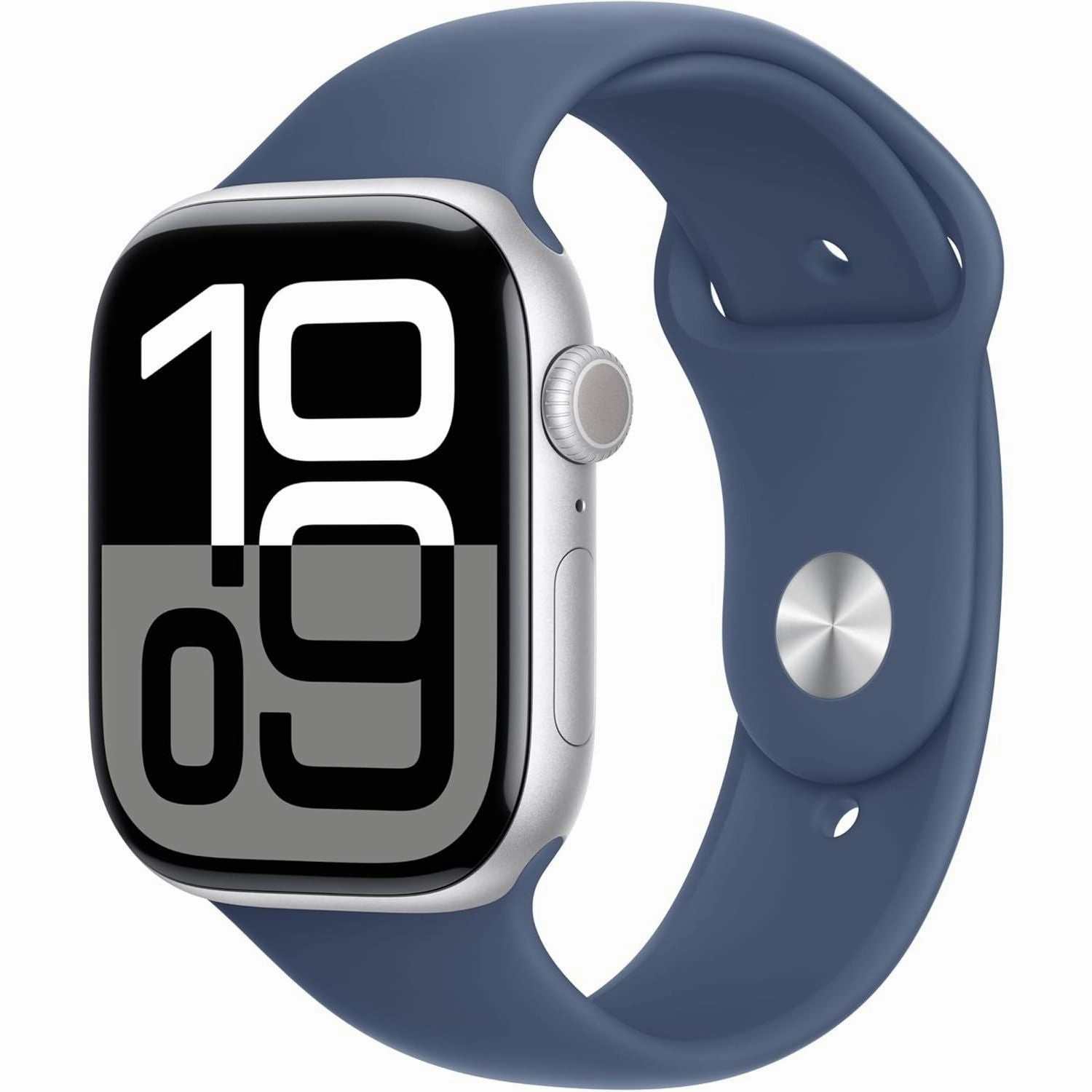Apple Watch Series 10 GPS 46 mm Smartwatch with Silver Aluminium Case with Denim Sport Band - M/L. Fitness Tracker, ECG App, Always-On Retina Display, Water Resistant nintendo switch oled, nintendo switch deals, joy-con accessories