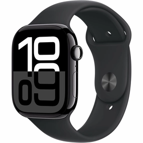 Apple Watch Series 10 GPS (46mm) - Jet Black Aluminum Case with Black Sport Band (M/L), Fitness Tracker, ECG, Always-On Retina Display, Water-Resistant nintendo switch oled, nintendo switch deals, joy-con accessories