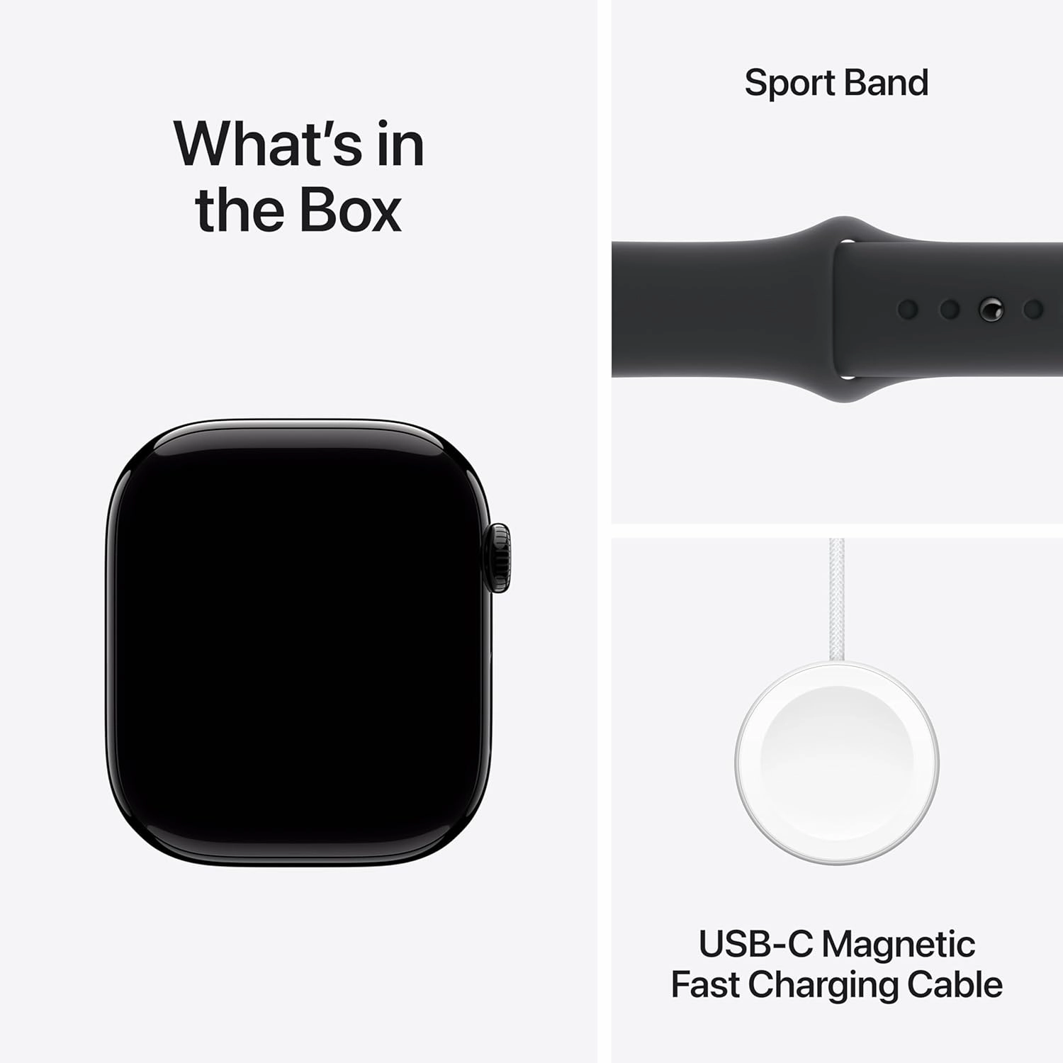 Apple Watch Series 10 GPS (46mm) - Jet Black Aluminum Case with Black Sport Band (M/L), Fitness Tracker, ECG, Always-On Retina Display, Water-Resistant