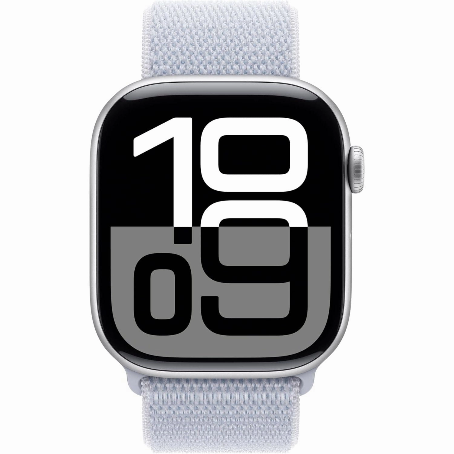 Apple Watch Series 10 GPS 46mm Silver Aluminium Case with Blue Cloud Sport Loop - One Size