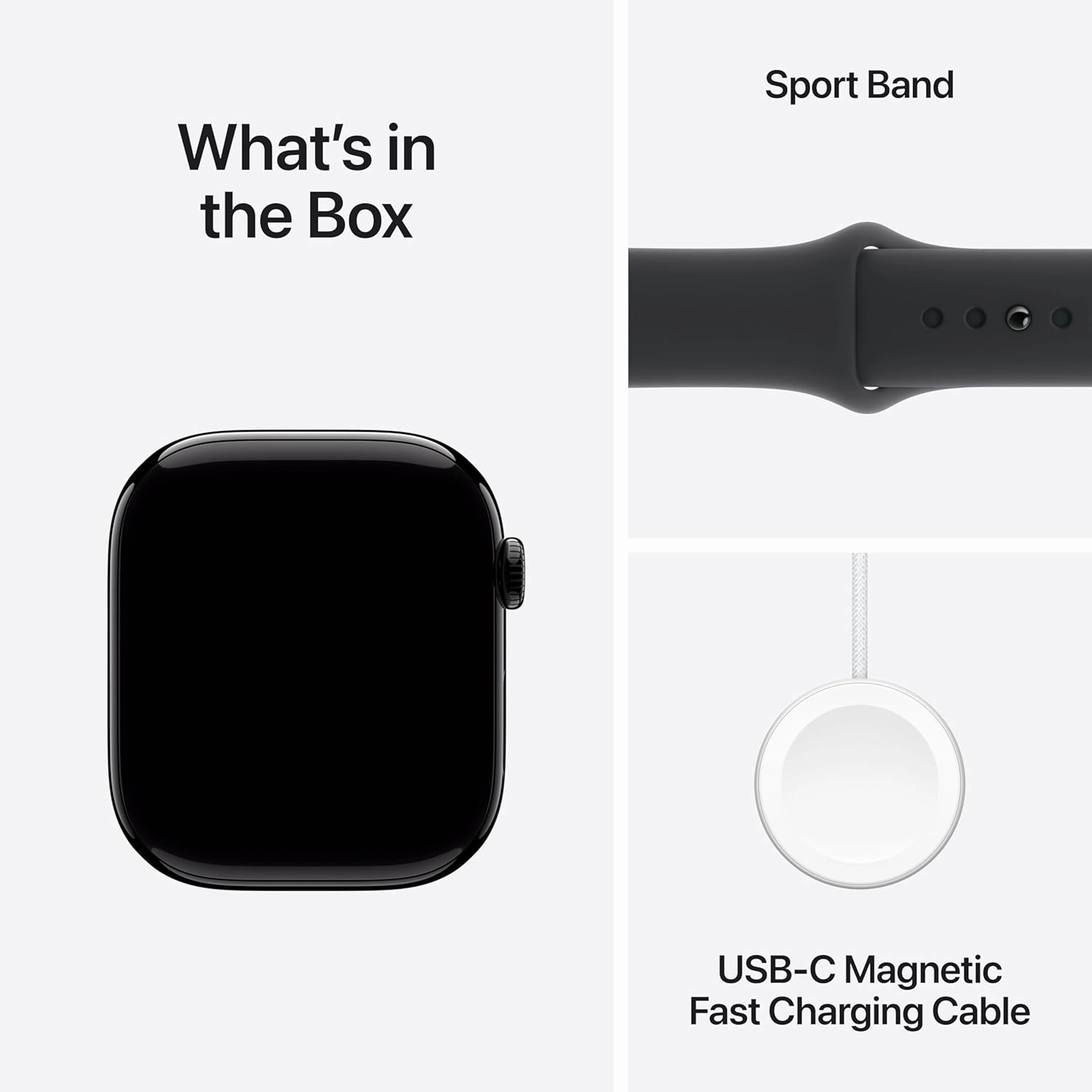 Apple Watch Series 10 GPS 46mm Smartwatch - Jet Black Aluminium Case with Black Sport Band (S/M), Fitness Tracker, ECG App, Always-On Retina Display, Water-Resistant