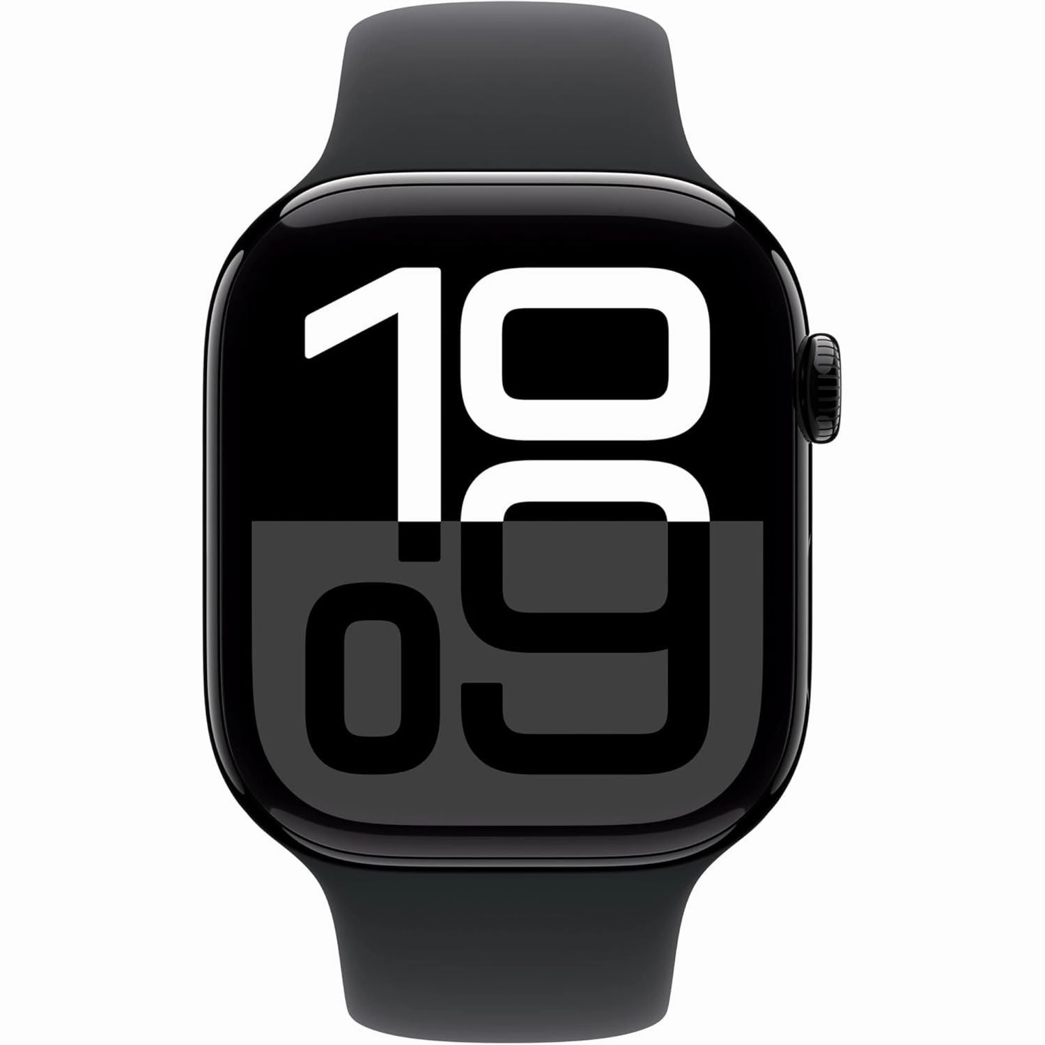 Apple Watch Series 10 GPS 46mm Smartwatch - Jet Black Aluminium Case with Black Sport Band (S/M), Fitness Tracker, ECG App, Always-On Retina Display, Water-Resistant