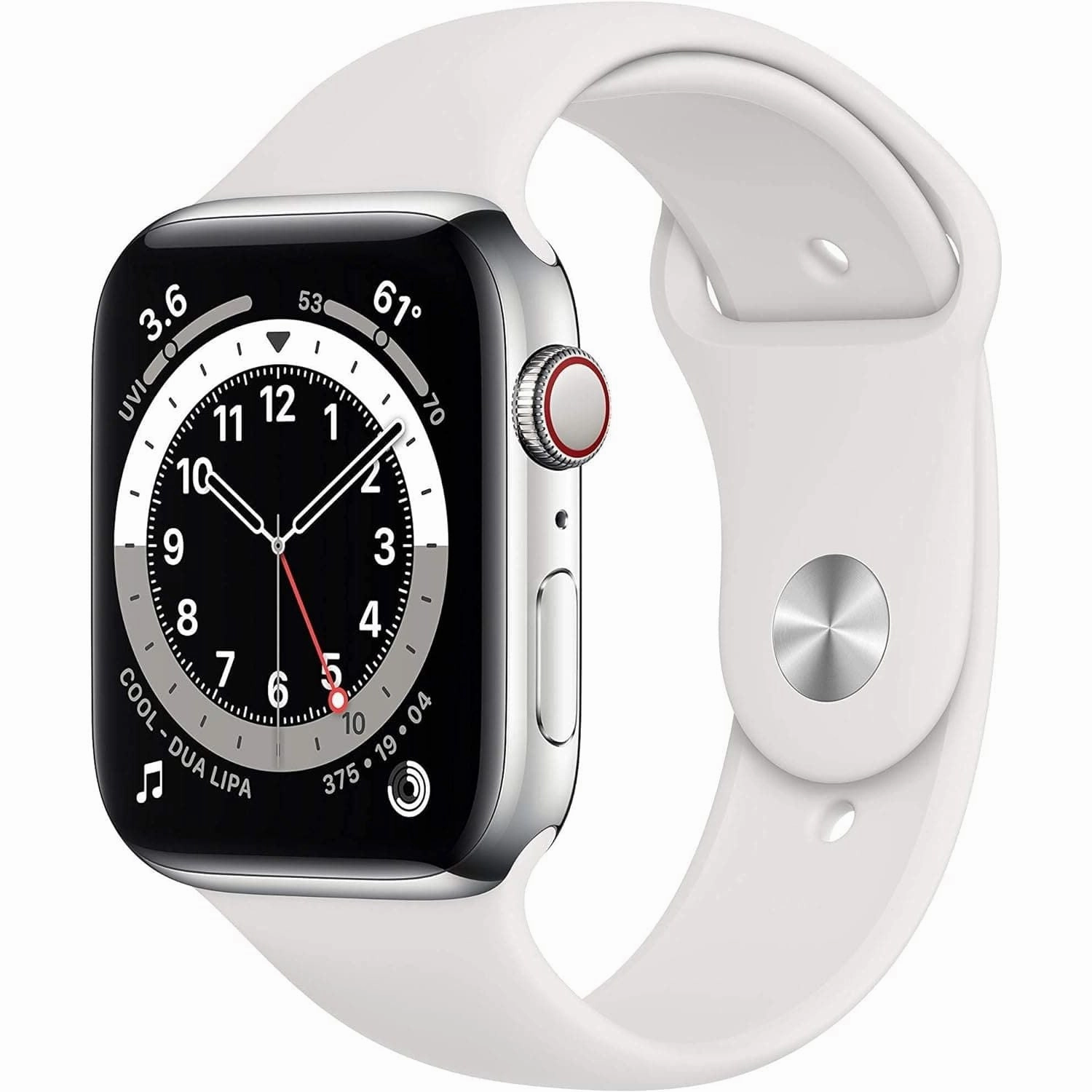 Apple Watch Series 6 44mm (GPS   Cellular) - Silver Stainless Steel Aluminium Case with White Sport Band cheap drone for kids, professional drones for sale, mini camera drone