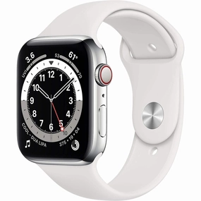 Apple Watch Series 6 44mm (GPS   Cellular) - Silver Stainless Steel Aluminium Case with White Sport Band cheap drone for kids, professional drones for sale, mini camera drone