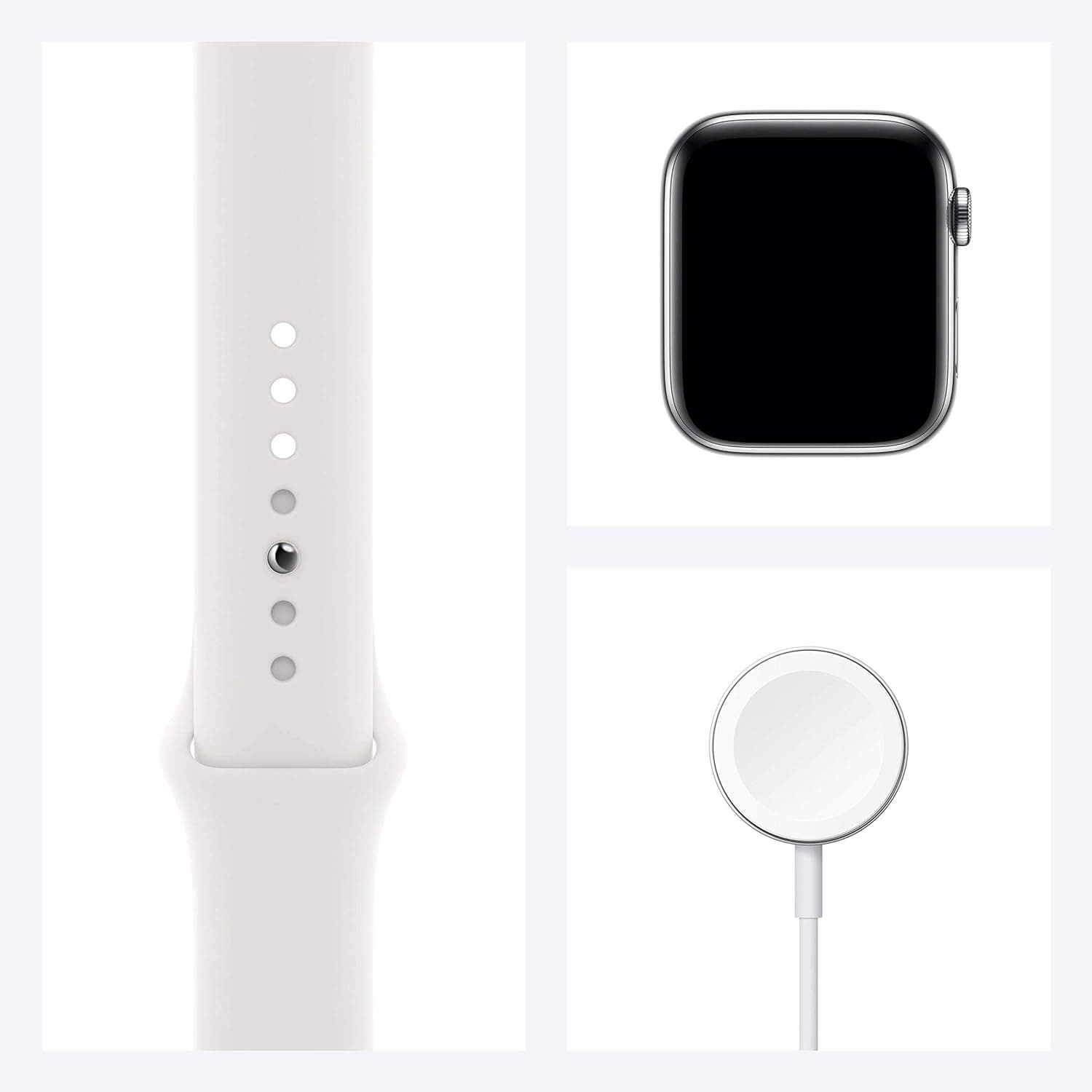 Apple Watch Series 6 44mm (GPS   Cellular) - Silver Stainless Steel Aluminium Case with White Sport Band