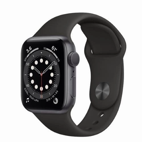 Apple Watch Series 6 GPS, 40mm Space Gray Aluminium Case With Black Sport Band - Regular