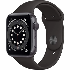 Apple Watch Series 6 (GPS, 44mm) - Space Gray Aluminum Case with Black Sport Band nintendo switch oled, nintendo switch deals, joy-con accessories