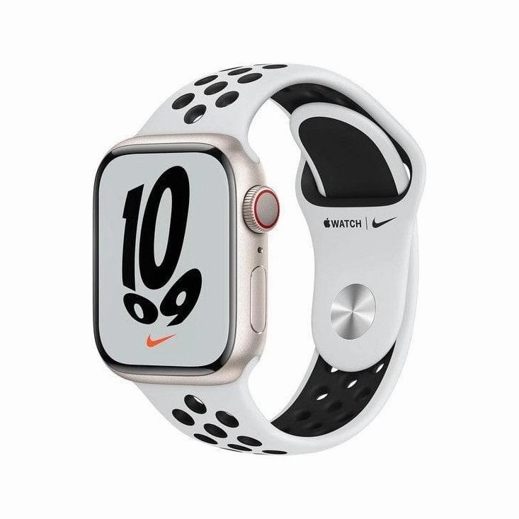 Apple Watch Series 7 Cellular - Starlight Aluminium with Pure Platinum & Black Nike Sports Band, 41 mm cheap drone for kids, professional drones for sale, mini camera drone