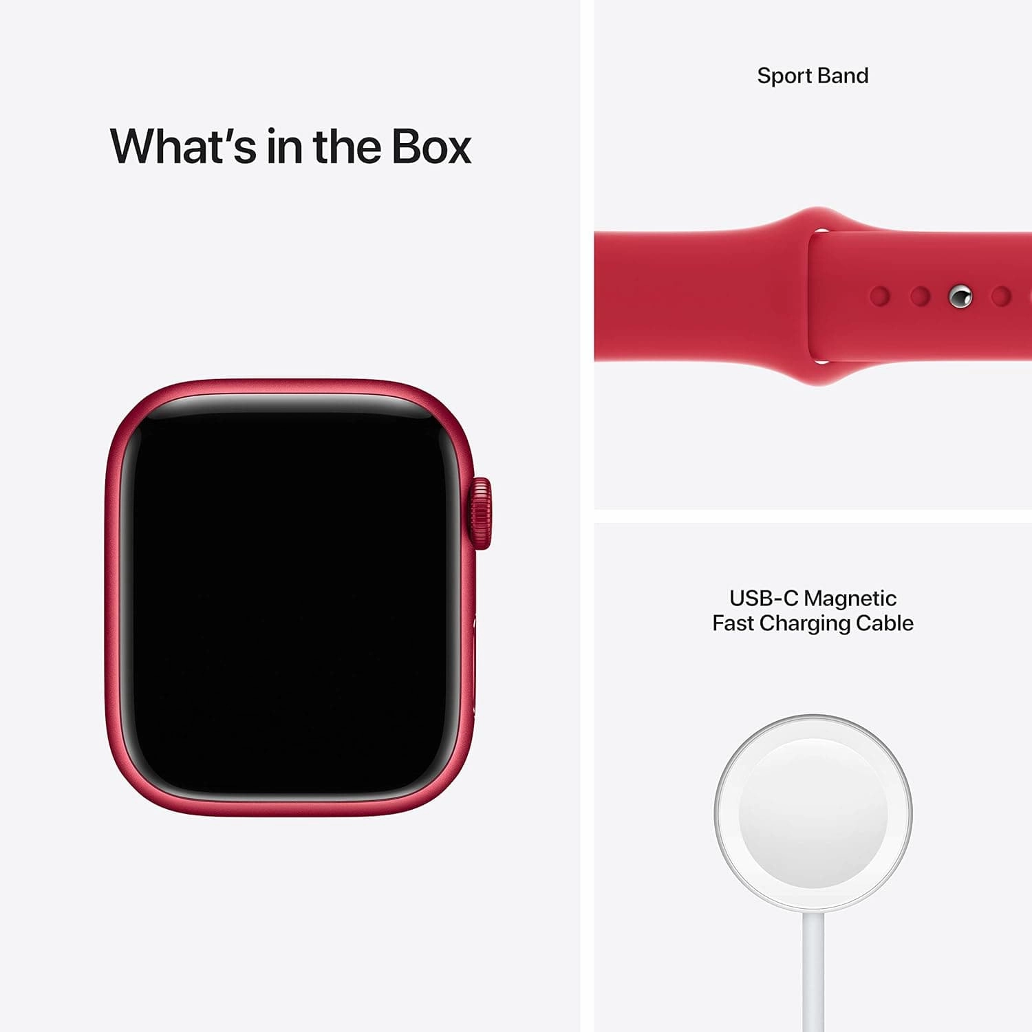 Apple Watch Series 7 (GPS, 45mm) - (PRODUCT)RED Aluminium Case with Sport Band - MKN23B/A