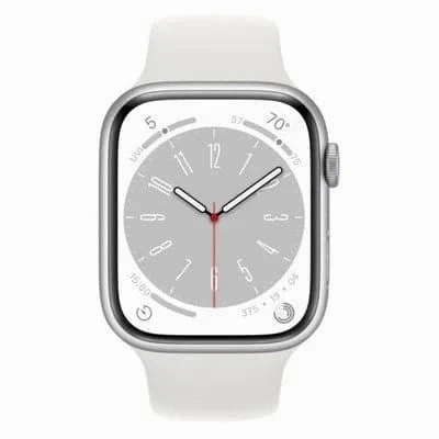 Apple Watch Series 8 GPS, 41mm Silver Aluminium Case, White Sport Band
