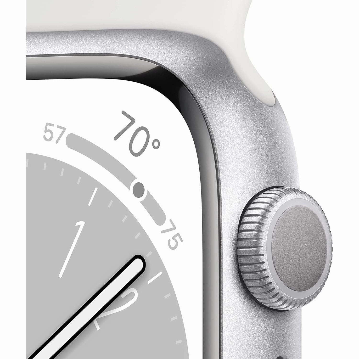 Apple Watch Series 8 (GPS, 45mm) - Silver Aluminium Case, White Sport Band