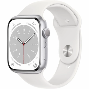 Apple Watch Series 8 (GPS, 45mm) - Silver Aluminium Case, White Sport Band nintendo switch oled, nintendo switch deals, joy-con accessories