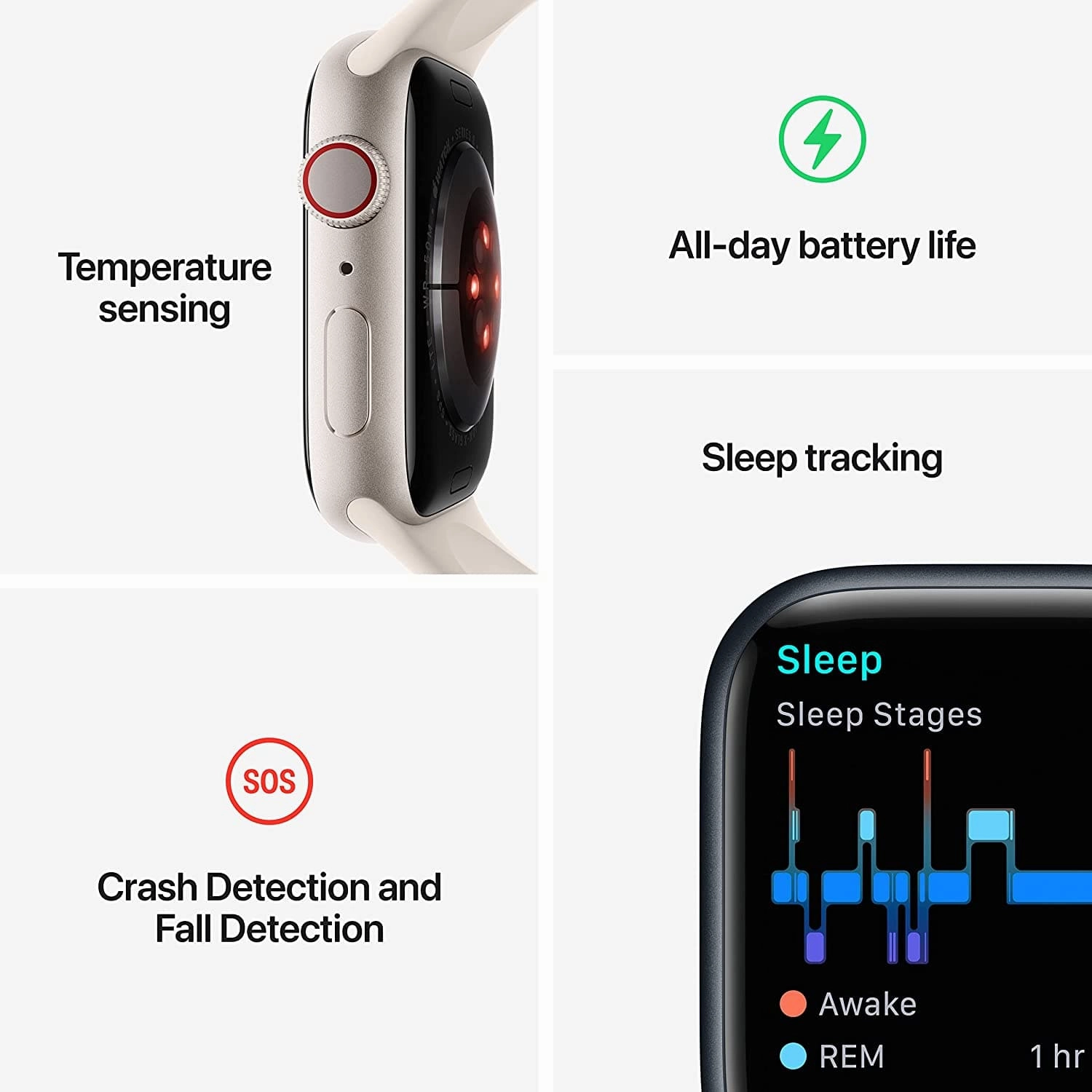 Apple Watch Series 8 GPS   Cellular 41mm - Silver Aluminium Case