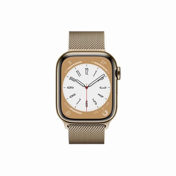 Apple Watch Series 8 (GPS   Cellular), 41mm Gold Stainless Steel Case with Gold Milanese Loop