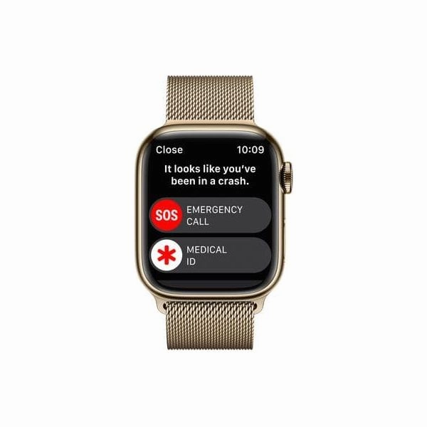 Apple Watch Series 8 (GPS   Cellular), 41mm Gold Stainless Steel Case with Gold Milanese Loop