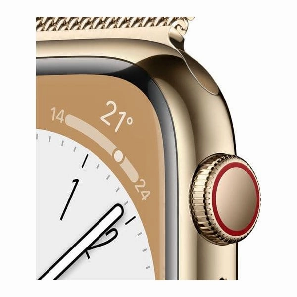 Apple Watch Series 8 (GPS   Cellular), 41mm Gold Stainless Steel Case with Gold Milanese Loop