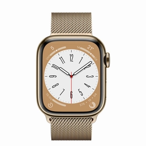 Apple Watch Series 8 (GPS   Cellular), 41mm Gold Stainless Steel Case with Gold Milanese Loop nintendo switch oled, nintendo switch deals, joy-con accessories
