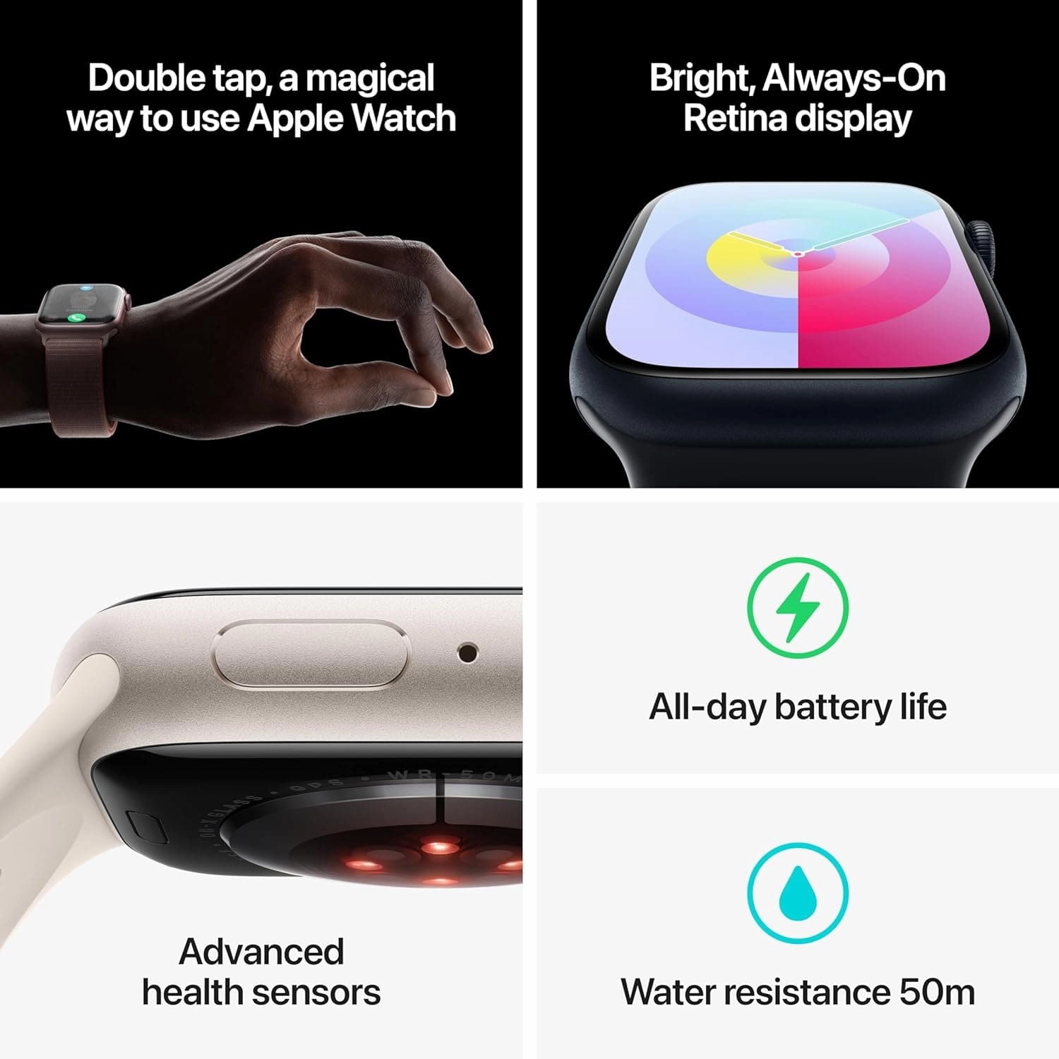 Apple Watch Series 9 (45mm GPS   Cellular) - Silver Aluminium Case with White Band